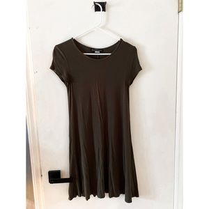 Army green a line dress